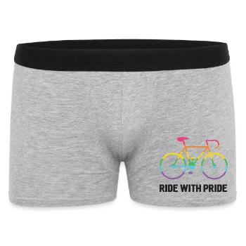 LGBTQ Cyclist - Ride With Pride - Men's Boxer Shorts - heather grey - Front