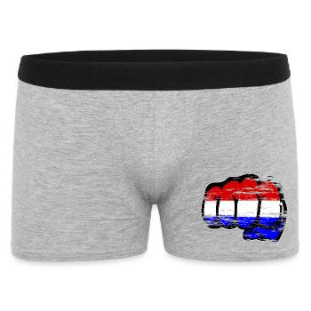 Holland Flagge Hand Faust used - Männer Boxer Shorts - Grau meliert - Vorne