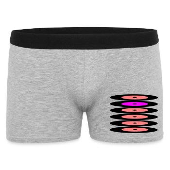 Schallplatten - Männer Boxer Shorts - Grau meliert - Vorne
