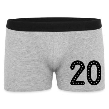 20. 20 ANS. 20e ANNIVERSAIRE. ANNIVERSAIRE 20 ANS. - Boxer Homme - gris chiné - Devant
