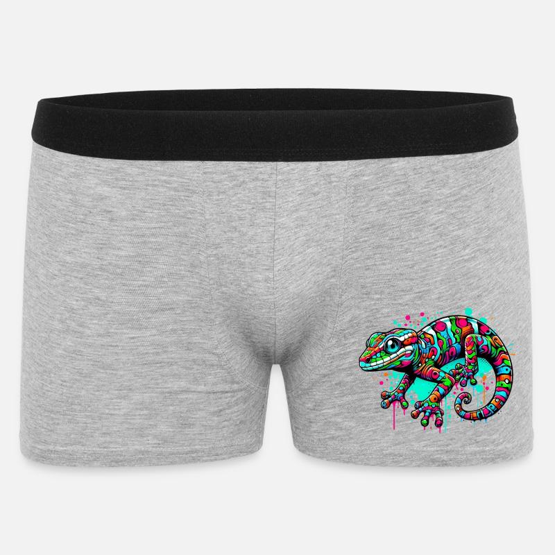 Gecko - Männer Boxer Shorts - Grau meliert