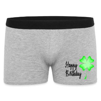 ALLES GUTE ZUM GEBURTSTAG. ALLES GUTE ZUM GEBURTSTAG. JAHRESTAG. - Männer Boxer Shorts - Grau meliert - Vorne