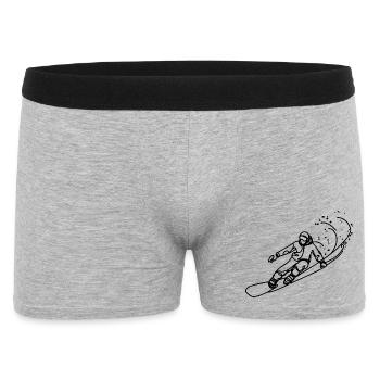 Snowboarder Drawing - Men's Boxer Shorts - heather grey - Front