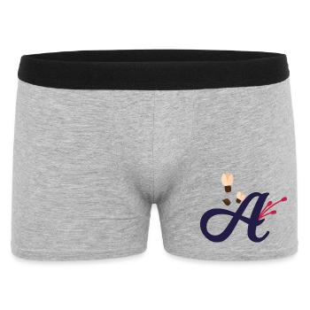 Elégante lettre 'A' avec des fleurs - Boxer Homme - gris chiné - Devant