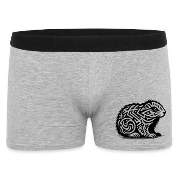 Marmotte tribale - Boxer Homme - gris chiné - Devant