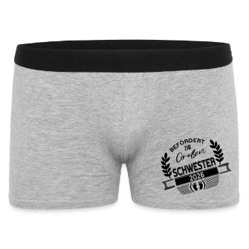 Befördert zur großen Schwester 2026 - Männer Boxer Shorts - Grau meliert - Vorne