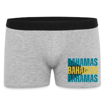 Bahamas-Flagge, ich liebe die Bahamas - Männer Boxer Shorts - Grau meliert - Vorne