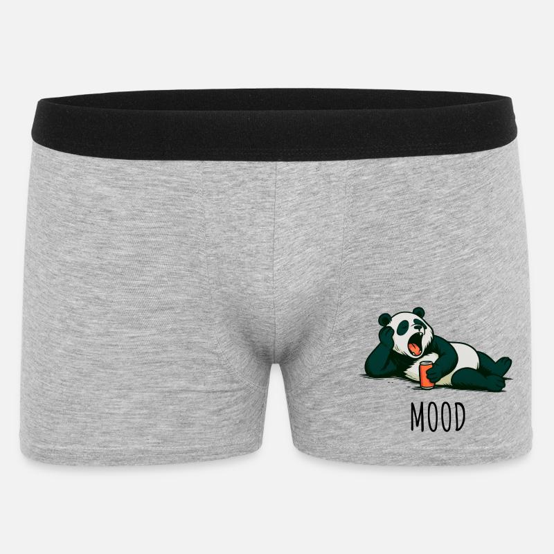 Entspannter Panda mit Drink Design - Männer Boxer Shorts - Grau meliert