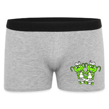 2 caterpillars baby rattle diaper pacifier child born - Men's Boxer Shorts - heather grey - Front