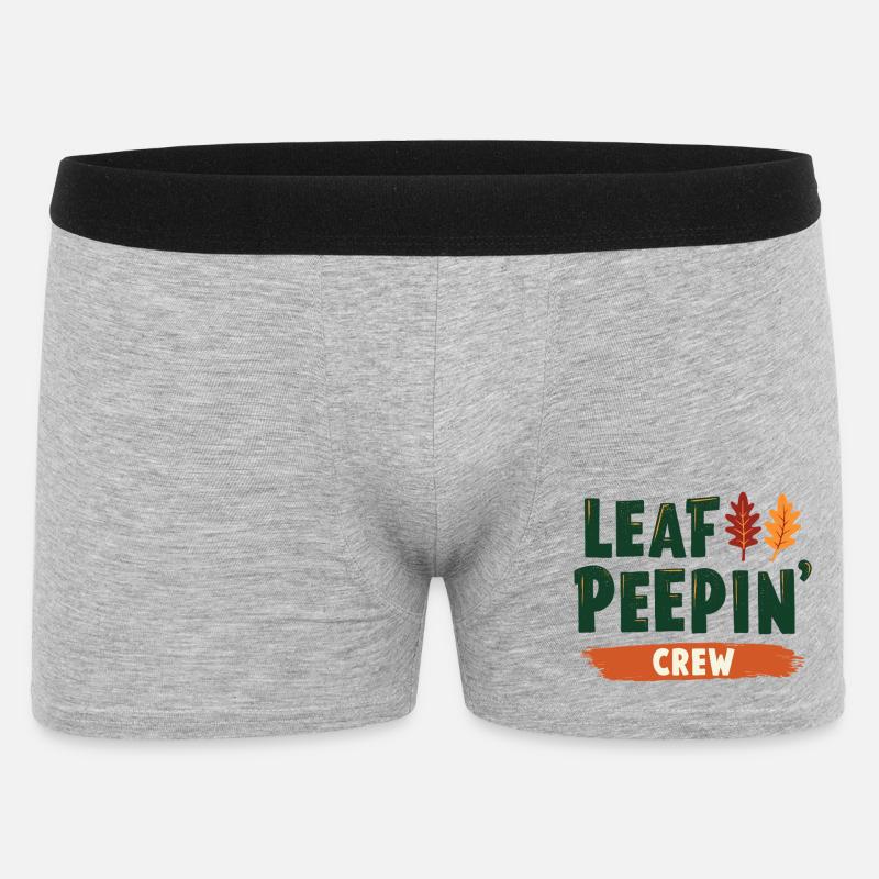 Leaf Peeping Crew Spruch Zitat - Männer Boxer Shorts - Grau meliert