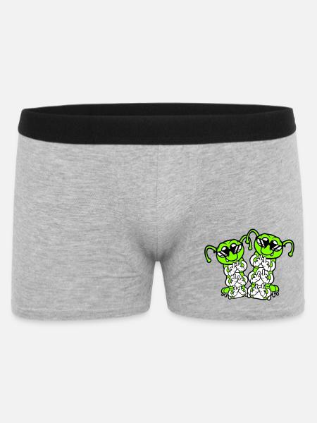2 Raupe Mittelfinger Beleidigung Sonnenbrille Team - Männer Boxer Shorts - Grau meliert