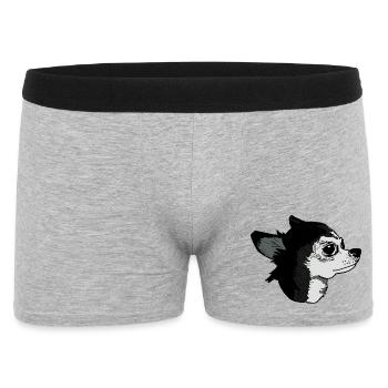 Cute Style Tender Dog Illustration - Men's Boxer Shorts - heather grey - Front