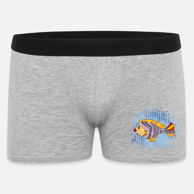 Fisch - Männer Boxer Shorts - Grau meliert
