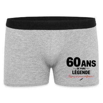 60 Ans de Pure Légende cadeau drôle anniversaire - Boxer Homme - gris chiné - Devant