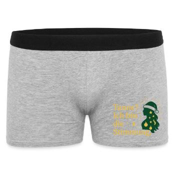 Tanne? Ich bin die Stimmung. - Männer Boxer Shorts - Grau meliert - Vorne