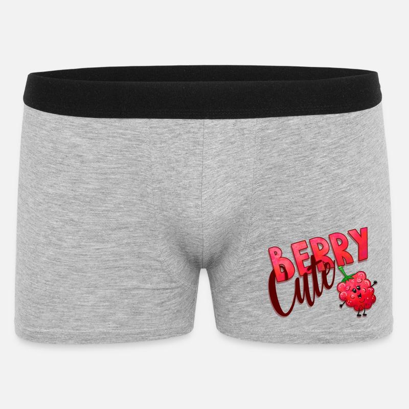 Berry Cute Himbeere - Männer Boxer Shorts - Grau meliert