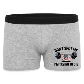 Don't spot me, I'm trying to die - Funny Gym Cat - Men's Boxer Shorts - heather grey - Front