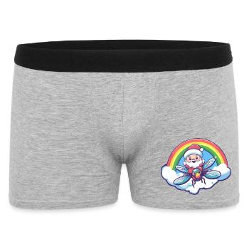 Libelle Weihnachtsmann Weihnachten - Männer Boxer Shorts - Grau meliert - Vorne