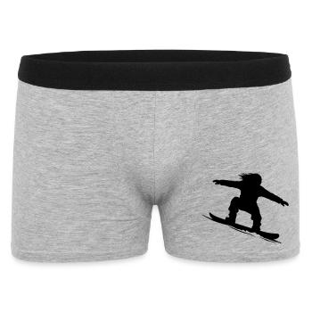 Silhouette de snowboardeur - Variable de couleur - Boxer Homme - gris chiné - Devant
