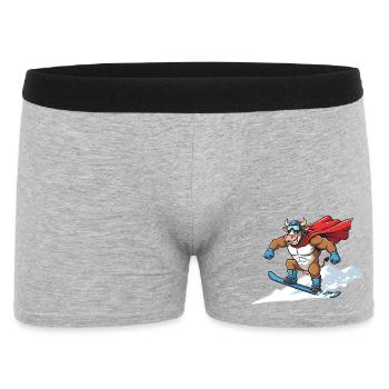 Super taureau de snowboard dans la neige - Boxer Homme - gris chiné - Devant
