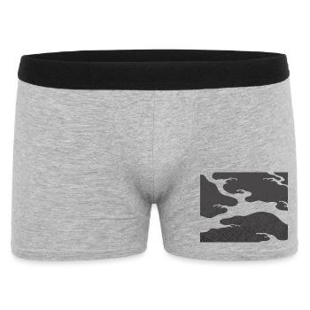 Gray Seigaiha – Japanese Wave Pattern  - Men's Boxer Shorts - heather grey - Front