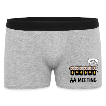 AA Meeting - Funny Anonymous Alcoholics T-Shirt - Männer Boxer Shorts - Grau meliert - Vorne