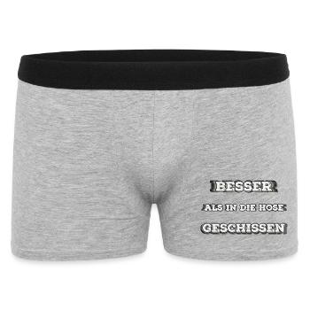Besser als in die Hose gesch...  - Männer Boxer Shorts - Grau meliert - Vorne
