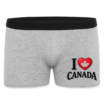 I Love Canada – Message avec feuille d'érable - Boxer Homme - gris chiné - Devant
