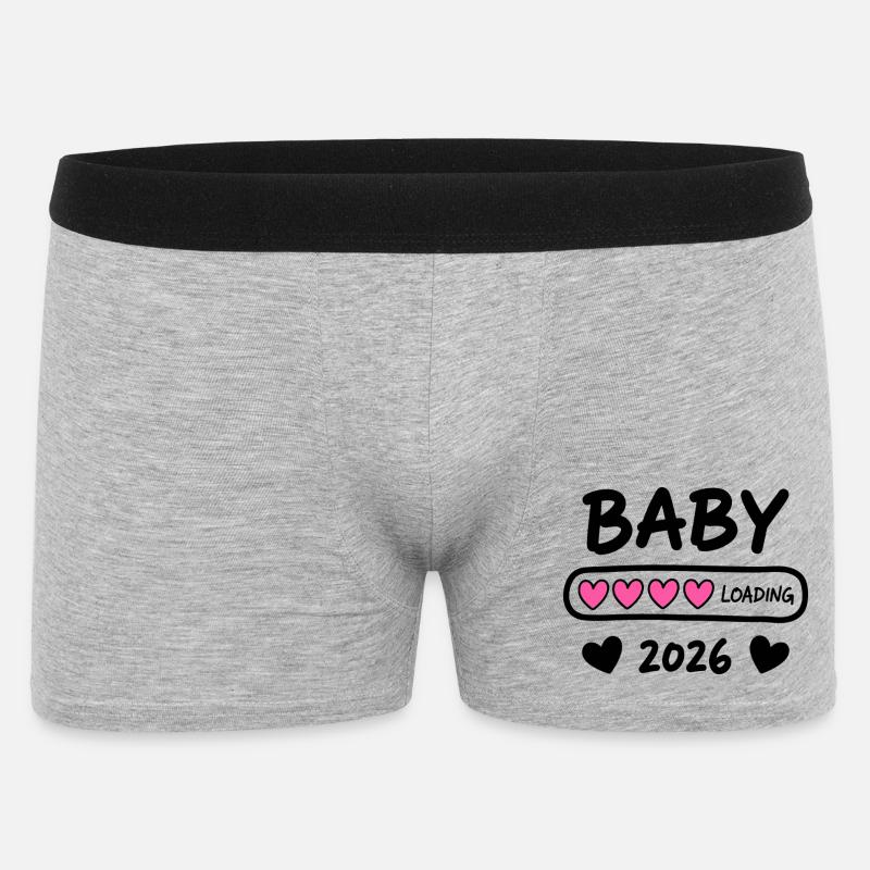 Baby Loading 2026 Schwangerschaft Eltern - Männer Boxer Shorts - Grau meliert
