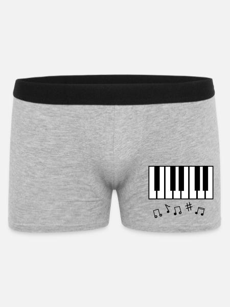 Klaviertasten_und_Notenzeichen - Men's Boxer Shorts - heather grey