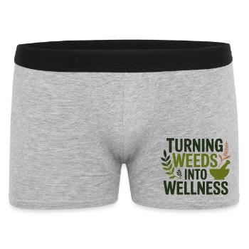 Kräuterkundige verwandelt Unkraut in einen Wellness-Profi - Männer Boxer Shorts - Grau meliert - Vorne