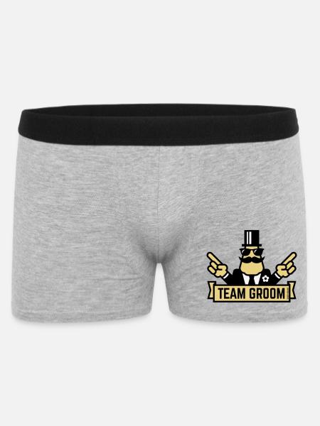 Team Groom (Pointing Stag Night Bachelor Party 3C) - Men's Boxer Shorts - heather grey
