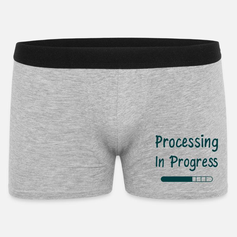 Processing In Progress Ladebalken Statement - Männer Boxer Shorts - Grau meliert