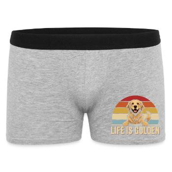 GOLDEN RETRIEVER VIBES Retro Motif - Men's Boxer Shorts - heather grey - Front