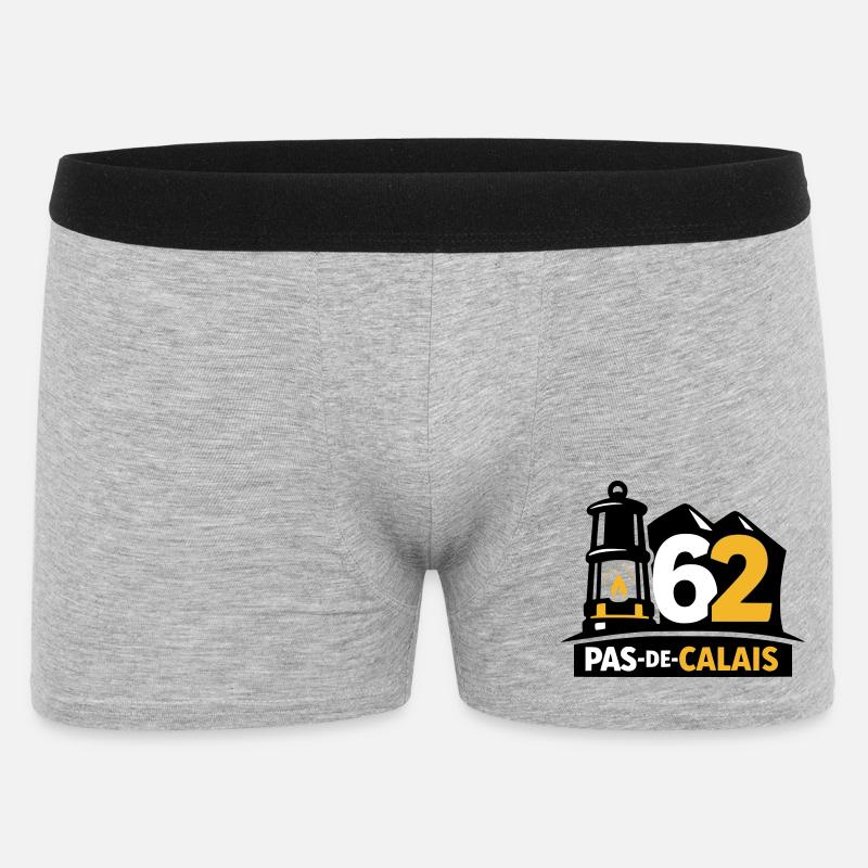 62 Pas de Calais Emblem - Männer Boxer Shorts - Grau meliert