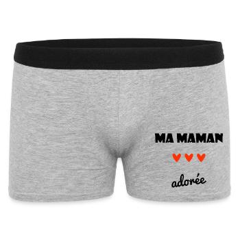 MAMA ADORED. MAMMA. MOTHER'S DAY. HAPPY BIRTHDAY - Men's Boxer Shorts - heather grey - Front