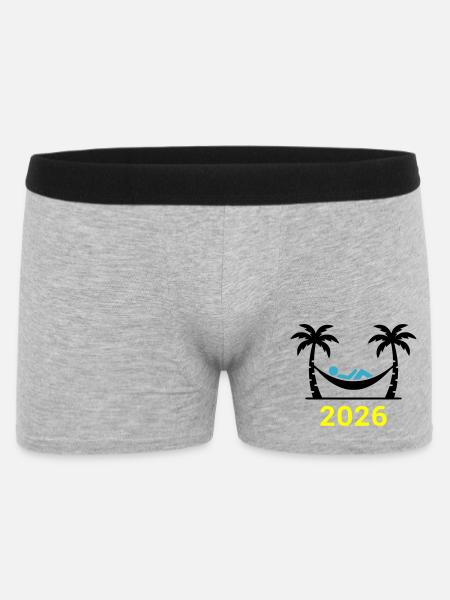 Hammock Palm Trees 2026 - Men's Boxer Shorts - heather grey