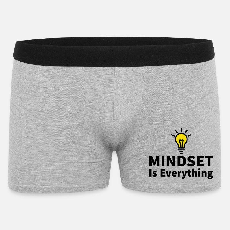 Mindset is everything Glühbirne Motivation Erfolg - Männer Boxer Shorts - Grau meliert