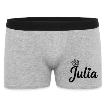 Juliette Nom Couronne Calligraphie personnalisée - Boxer Homme - gris chiné - Devant