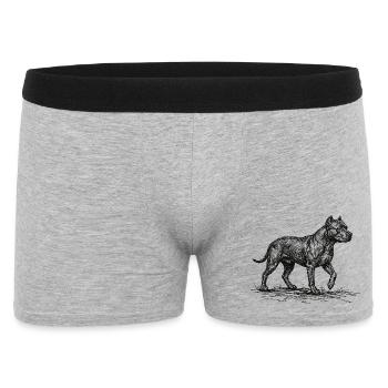 Croquis de pitbull – Design minimaliste de chien - Boxer Homme - gris chiné - Devant