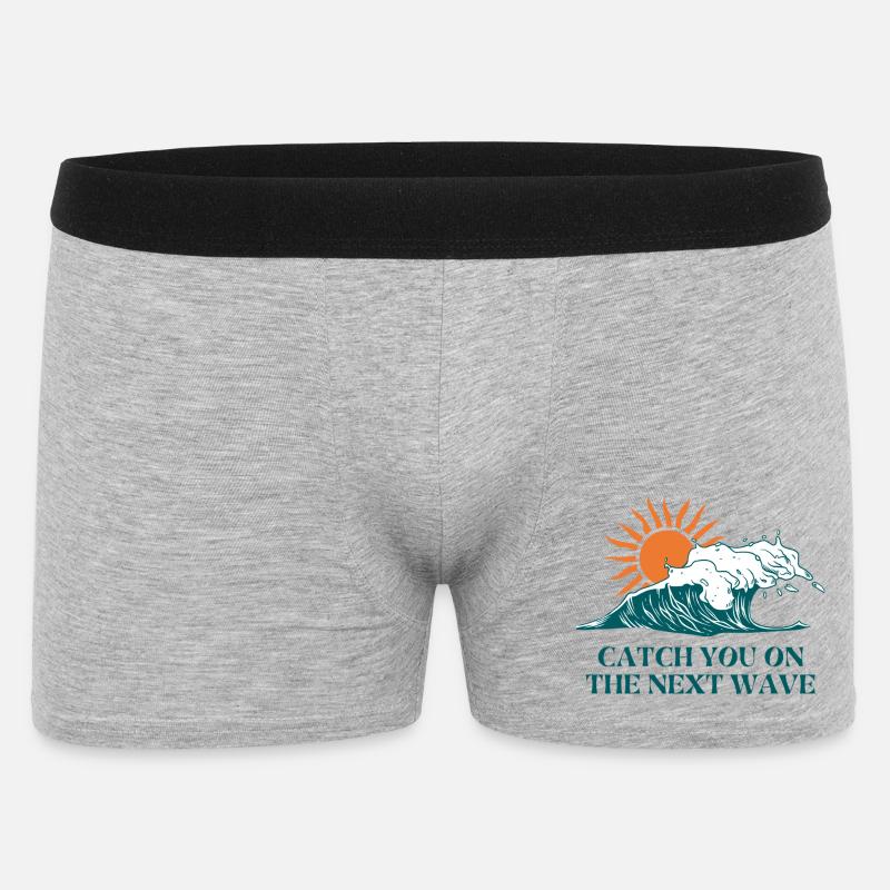 Next Wave Solar Surf Slogan - Männer Boxer Shorts - Grau meliert