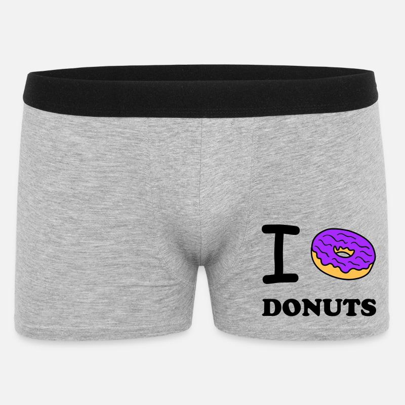 I Love Donuts - Männer Boxer Shorts - Grau meliert