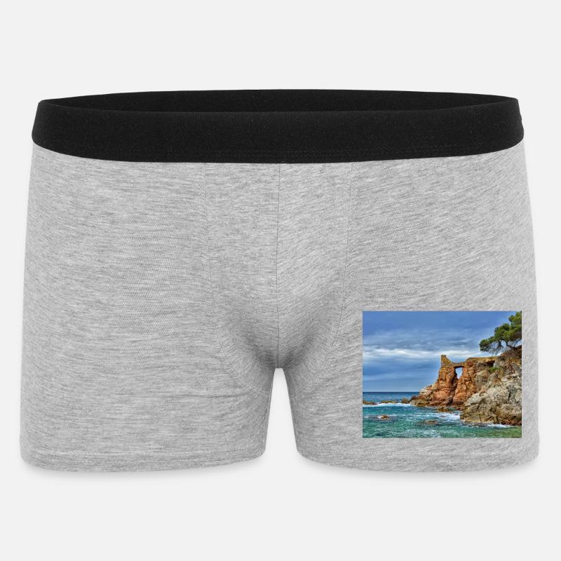 Sea Arch an der Klippenseite - Männer Boxer Shorts - Grau meliert