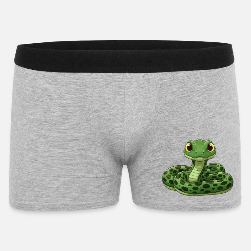 Serpent de dessin animé mignon - Boxer Homme - gris chiné