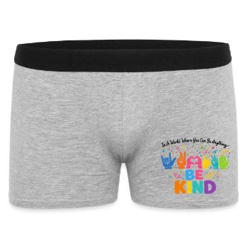 Be Kind Langue Des Signes Inclusif - Boxer Homme - gris chiné - Devant