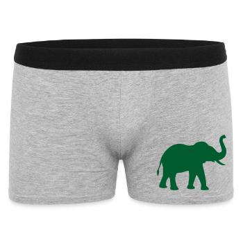 Elephant silhouette in green - Men's Boxer Shorts - heather grey - Front