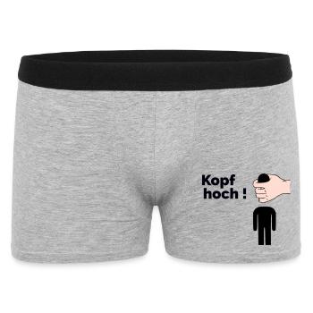Kopf hoch - Männer Boxer Shorts - Grau meliert - Vorne