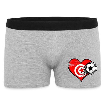 Tunesien-Flagge - Männer Boxer Shorts - Grau meliert - Vorne