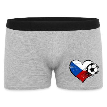 Flag football de la République tchèque avec le cœur utilisé - Boxer Homme - gris chiné - Devant