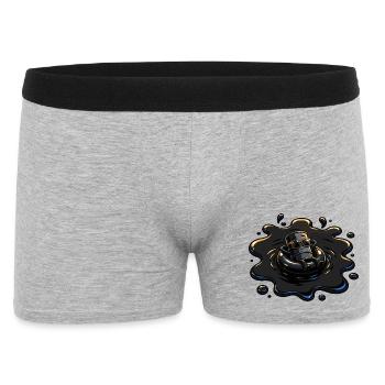 Oil barrel with sunglasses in oil puddle - Men's Boxer Shorts - heather grey - Front